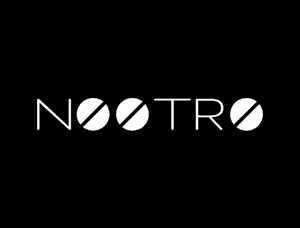 NOOTRO Logo on a black background featuring scored tablets in place of the letter O