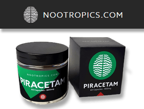 Nootropics.com Piracetam Capsules Bottle and Box
