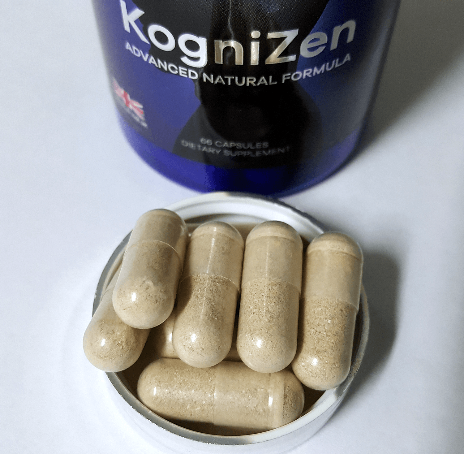KogniZen capsules featuring a yellow color