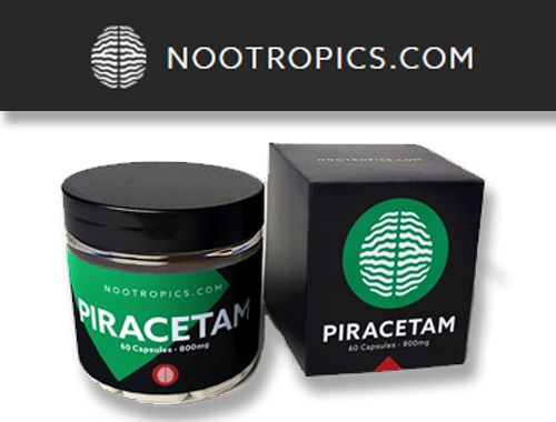 Nootropics.com Piracetam Capsules Bottle and Box